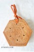 hexagon shape sling bags rattan handmade natural